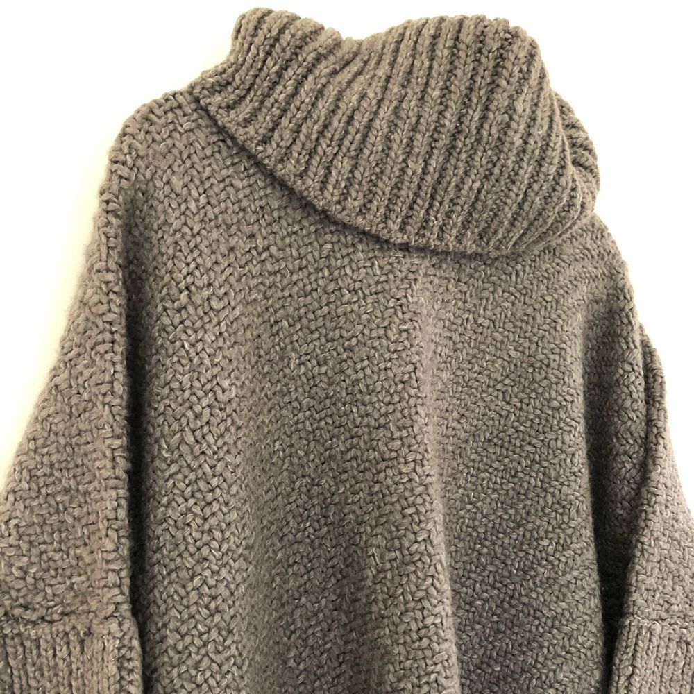 Espresso brown Merino wool sweater cape. Size S.